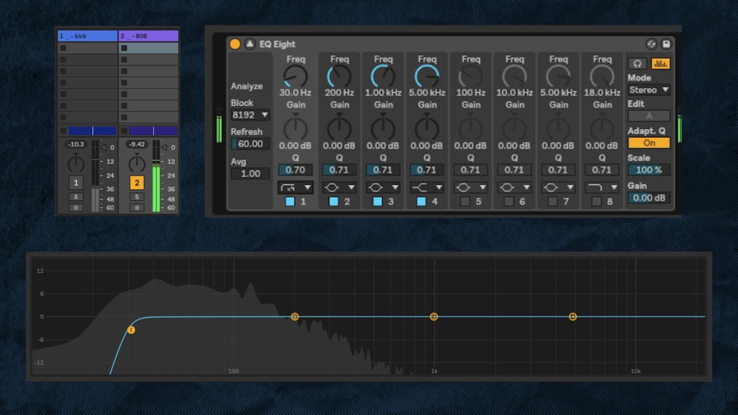 48 db/octave high-pass at 30 Hz