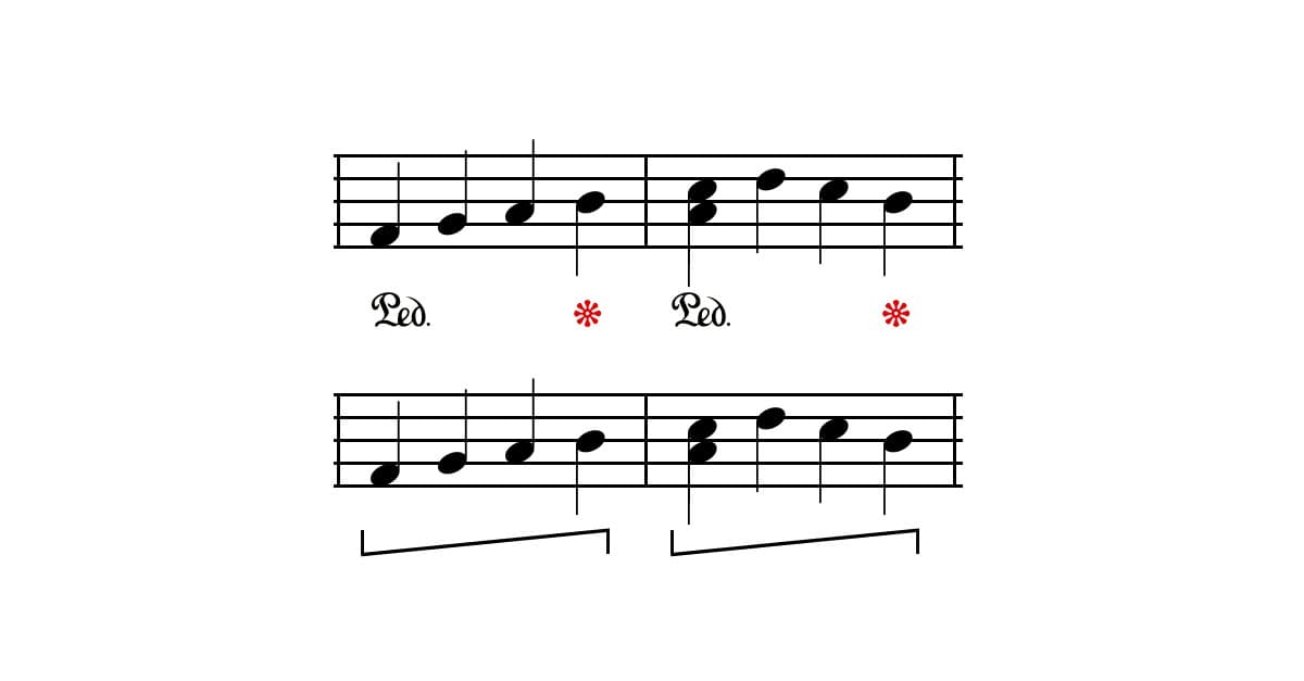 sustain pedal release symbol