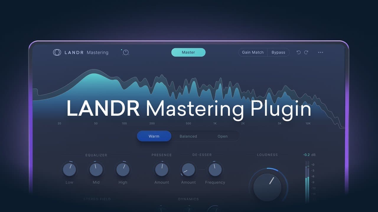 The LANDR Mastering Plugin in action.